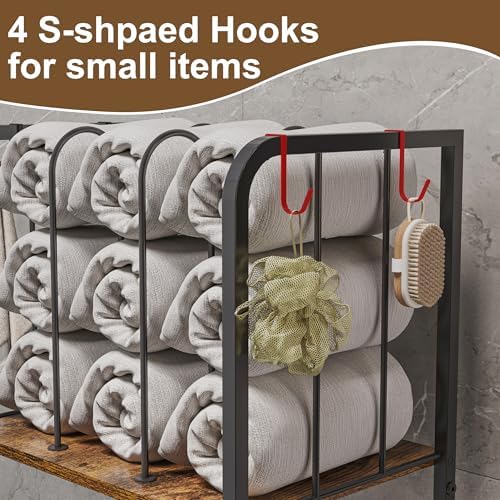 3-Tier Freestanding Cabinet Towel Rack Metal Stand - Image 4