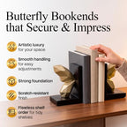 Butterfly Bookends – Luxury Decorative Gold & Black Resin Book Holders, Heavy Duty Book Stoppers for Bookshelves, Home Office, Library & Desk Decor, Elegant Gift for Book Lovers - Image 7