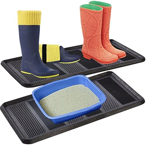 SafetyCare Rubber Shoe & Boot Tray - Multi-Purpose - 32 x 16 Inches - 1 Mat - Image 6