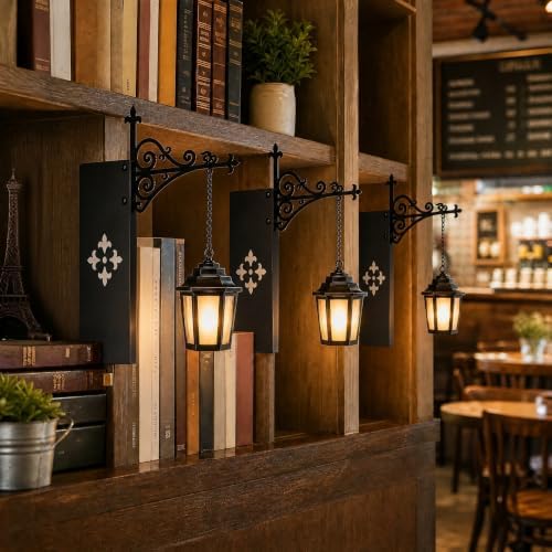 3PCS Library Lantern Mini Bookshelf Lamp, Decorative Book Lights with Warm LED, Vintage Bookend Bookshelf Lighting for Reading, Home Library, Study Desk, Display Shelf, Gift for Book Lovers - Image 6