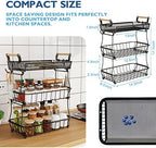 ANTOPY 3 Tier Fruit Basket with 2 Banana Hangers, Countertop Fruit Vegetable Basket Bowl for Kitchen Counter Metal Mesh Basket Fruits Stand Produce Holder Organizer for Onion Potato Bread Snack Veggie - Image 6