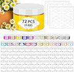 PeacePeo 4 OZ Plastic Jars with Lids, 72 Pcs Clear Storage Containers by PeacePeo