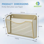 MINDEPOT Wall File Organizer, Hanging Wall File Holder, 6 Pack, Gold - Image 2