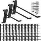 Gridwall Hooks 100 Pcs, 4/6/8 Inch Heavy Duty Display Hooks for Grid Wall Panels, Wire Gridwall Accessories for Retail Display Rack Hanging Storage (4"-40P, 6"-30P, 8"-30P, Black) by Froidesente