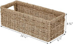 Vagusicc Wicker Storage Basket, Hand-Woven Seagrass Wicker Baskets with Handles, Toilet Paper Basket for Toilet Tank Top, Small Wicke Baskets for Organizing Shelves, 2-Pack, Seagrass - Image 2