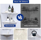 12" Corner Shower Shelf, 1-Pack Shower Shelves SUS304 Stainless Steel Bathroom Shelves for Tile Walls, Recessed Corner Shelf Organizer Rack, No Drilling (Brushed) - Image 5