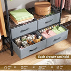 Golpart Heavy Duty Clothes Rack Metal Wardrobe with Adjustable Wire Shelves - Image 4