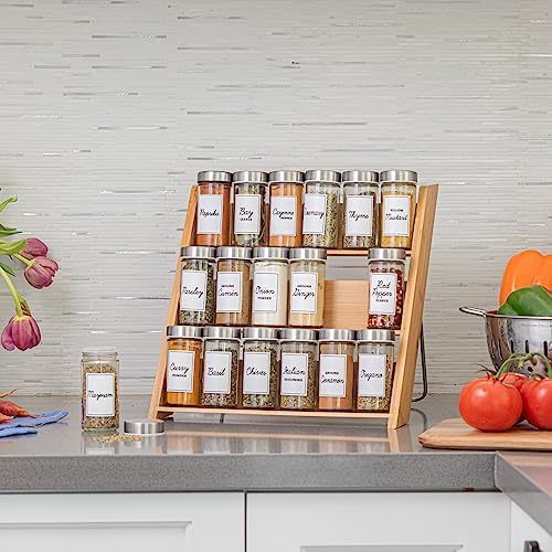 Orii 18 Jar Bamboo Compact Spice Rack with Spices Included & 5-Year Free Spice Refill Program for Countertop or Kitchen Drawer with Glass Jars - Image 5