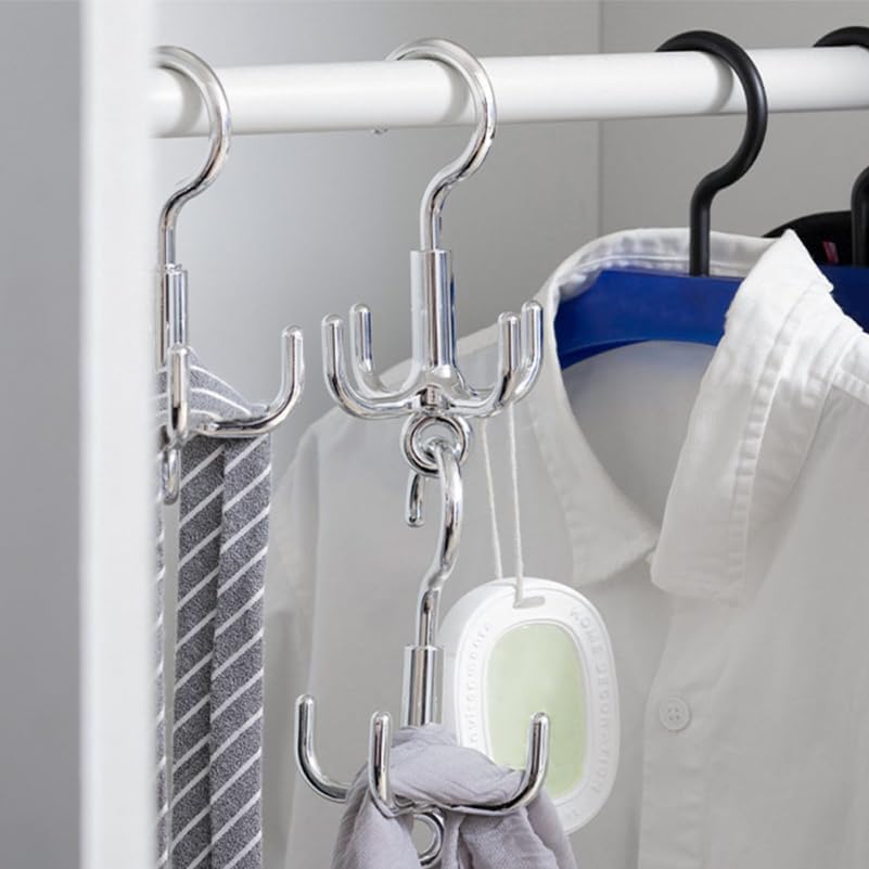 Alipis 4-Claw Rotary Hook Organizer Belt Hanger for Coats Hats Bags and Ties Hanging Rack Space-Saving Accessory Organizer 3-Pack 6.49 X 6.49 X 8.85 in - Image 2