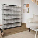 HUBSON Wire Cube Storage Organizer, Book/Toy/Craft/Potted Plants and petCloset Organizers and Storage Shelves, 25-Cube Freely Combinable Metal Grids Storage Shelf,Black Plus Iron - Image 2