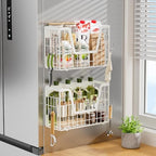 2 Set Magnetic Fridge Shelf, White Magnetic Fruit Basket for Fridge - Image 6