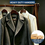 Amber Home 20 Pack Retro Wooden Coat Hangers, Wood Suit Hangers - Image 5