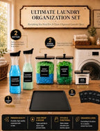 Laundry Organizer Containers with 20IN Super Large Non-Slip Mat Set - Clear Storage Containers for Laundry Room Organization, Includes 20 Waterproof Labels, Space-Saving for Small Cabinets - Image 7