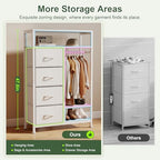 YOSHOOT 31.5" Dresser with Hanging Rack, Closet Dresser for Kids Bedroom - Image 6