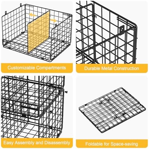 VyGrow 5 Tier Hanging Closet Organizer with Adjustable Dividers, Heavy-Duty Storage Shelves for Clothing, Kitchen, Laundry Room, Extra Large Baskets, 15.7" W x 11.8" D x 51" H, Black - Image 5