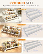 Spice Rack Organizer for Cabinet 16"-29" Expandable Metal 3 Tier Spice Rack - Image 2