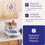 HOMZ Snaplock, Large Clear Plastic Storage Organizer Bins w/Lids, 2 Pack - Image 4