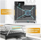 Epicano Dish Drying Rack for Kitchen Counter,Large Capacity,Silver - Image 4