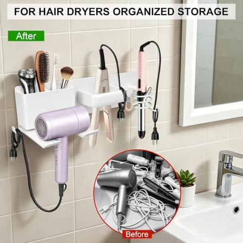 Hair Dryer Holder with Cord Organizer, Curling Iron Holder - Image 5
