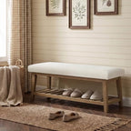 Zihanhome Entryway Shoe Bench, End of Bed Bench,Upholstered Bench(Beige) - Image 4