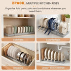 2 Pack Expandable Pot Lid Organizers with 10 Adjustable Dividers - Image 6
