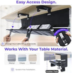 Ascrono Original Under Desk Cable Management Tray, Black, 14.1" - Image 3