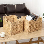 Storage Baskets，Wicker Baskets,Hyacinth Basket For Shelf,Folding 2 Packs Handmade Woven, Seagrass Baskets,Shelf Baskets For Storage Toys Books And Clothes and Other What You Want - Image 6