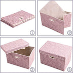 Prandom Large Storage Boxes with Lids,Pink-43x30x30cm,Foldable,3-Pack - Image 6