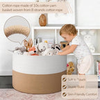 INDRESSME 115L Extra Large Woven Rope Blanket Basket Living Room - Image 3