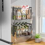 Grey Magnetic Shelf for Fridge, 2-Pack Potato and Onion Storage Bin - Image 6