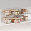 Yieach 4 Pack 2 Tier Vertical Spice Rack Pull Out,10.4'' Deep Narrow Slide Out Spice Rack Organizer for Inside Cabinets,Kitchen,Pantry,Cupboard Seasoning,Can,Jar Organizer and Medicine Cabinet Storage by Yieach