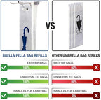 Universal Fit Wet Umbrella Bags - 16.5" Disposable Plastic Bag Dispenser Refills - 1,000 Small Wrappers - Image 2
