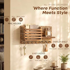 Rebee Vision Key Holder Wall Mount with Mail Slot for Entryway, Retro Brown - Image 5