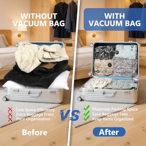24 Pack Travel Vacuum Bags for Clothing with Rechargeable Wireless air Pump - Image 2