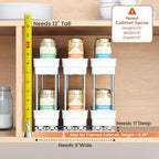 Mystozer Pull Out Spice Rack Organizer for Cabinet, Slide Out Spice Racks Organizer, Easy to Install Spice Cabinet Organizers, 8.5''Wx10.5''Dx8.3''H, 3 Drawers-2 Tiers (White) - Image 5