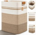 Laundry Hamper, Cotton Rope Laundry Basket with Leather Handles, 21.1-Gallon/80 L Large Clothes Hampers for Laundry, Woven Laundry Baskets for Blankets, Clothing, Bedroom, Living Room, Nursery by ARATECHOME