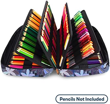 YOUSHAERS 300 Slots Pencil Case - Color Pencil Case Organizer Pen Case with Multilayer Holder for Prismacolor Colored Pencils & Gel Pen (Leaves) - Image 3