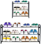 Happhom 3-Tier Expandable Shoe Organizer - Space Saver Shoe Shelf with Smart Design for Closet, Entryway and Small Spaces, Dark Grey (CSR-01) by happhom