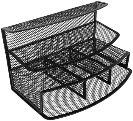 ARTIBETTER 2pcs Multi-functional Iron Mesh Desk Organizer for Efficient Filing and Desktop Storage Compact Mail Holder for Letters Receipts and Notebooks Sleek Office Supplies Organizer - Image 3