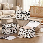 Stackable Storage Bins with Lids,Closet Organizers Fabric Box for Home and Office,Blanket Clothes Organizers,Under Bed Storage Containers 3 Pack - Image 6