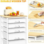 SUNALLY Rolling Carts With 5 Drawers, Storage Drawer Carts for Craft, White - Image 4