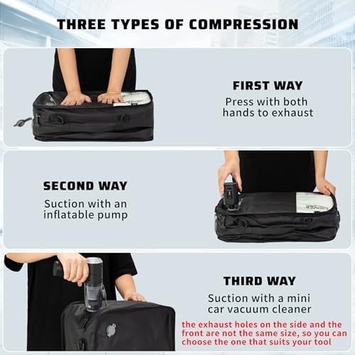 ONTYZZ Vacuum Compression Bag 20 inch Space Saver Bags Travel Case with IP67 Waterproof Zipper for Business Trip, One Bag Black - Image 5