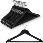 TOPIA HANGER Wooden Hangers 20 Pack, Black Wood Coat Hanger for Closet by TOPIAHANGER