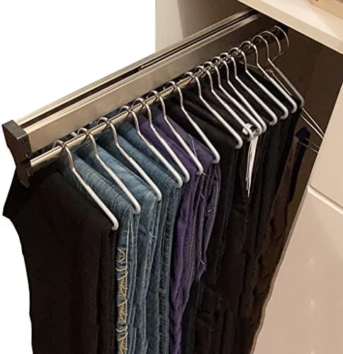 Closet Clothes Hanger Rail,Pull-Out Closet Rod 30-60cm,Wardrobe Clothing Rail,Closet Organizer Rack for Pants and Coat (800mm/31.5inch) by FKKPRVAX