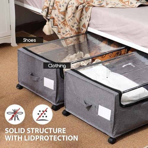 Under Bed Storage with Wheels High Size for Shoe Clothing Storage - Image 4