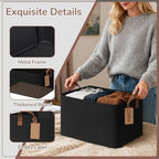 CHICVITA 4 Pack Large Fabric Storage Baskets for Shelves, 30L Black - Image 5