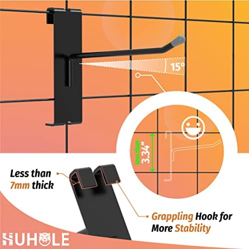 HUHOLE 50 Pack 2 Inch Black Gridwall Hooks Metal Display Hangers - Image 3