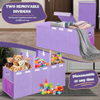 Extra Large Toy Box with Lids, Collapsible Storage Bin, 38"x16"x14", Purple - Image 5