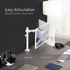 VIVO Single Monitor Arm Desk Mount, Holds Screens up to 32 inch Regular and 38 inch Ultrawide, Fully Adjustable Stand with C-Clamp and Grommet Base, VESA 75x75mm or 100x100mm, White, STAND-V001W - Image 3