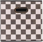 Household Essentials Fabric Storage Bins 6 Piece Set, Checkerboard White and Black - Image 4